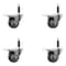 Service Caster 3'' Thermoplastic Rubber Swivel 3/4'' Expanding Stem Caster Set Total Lock Brake, 4PK SCC-EXTTL20S314-TPRB-34-4 - alternate 1